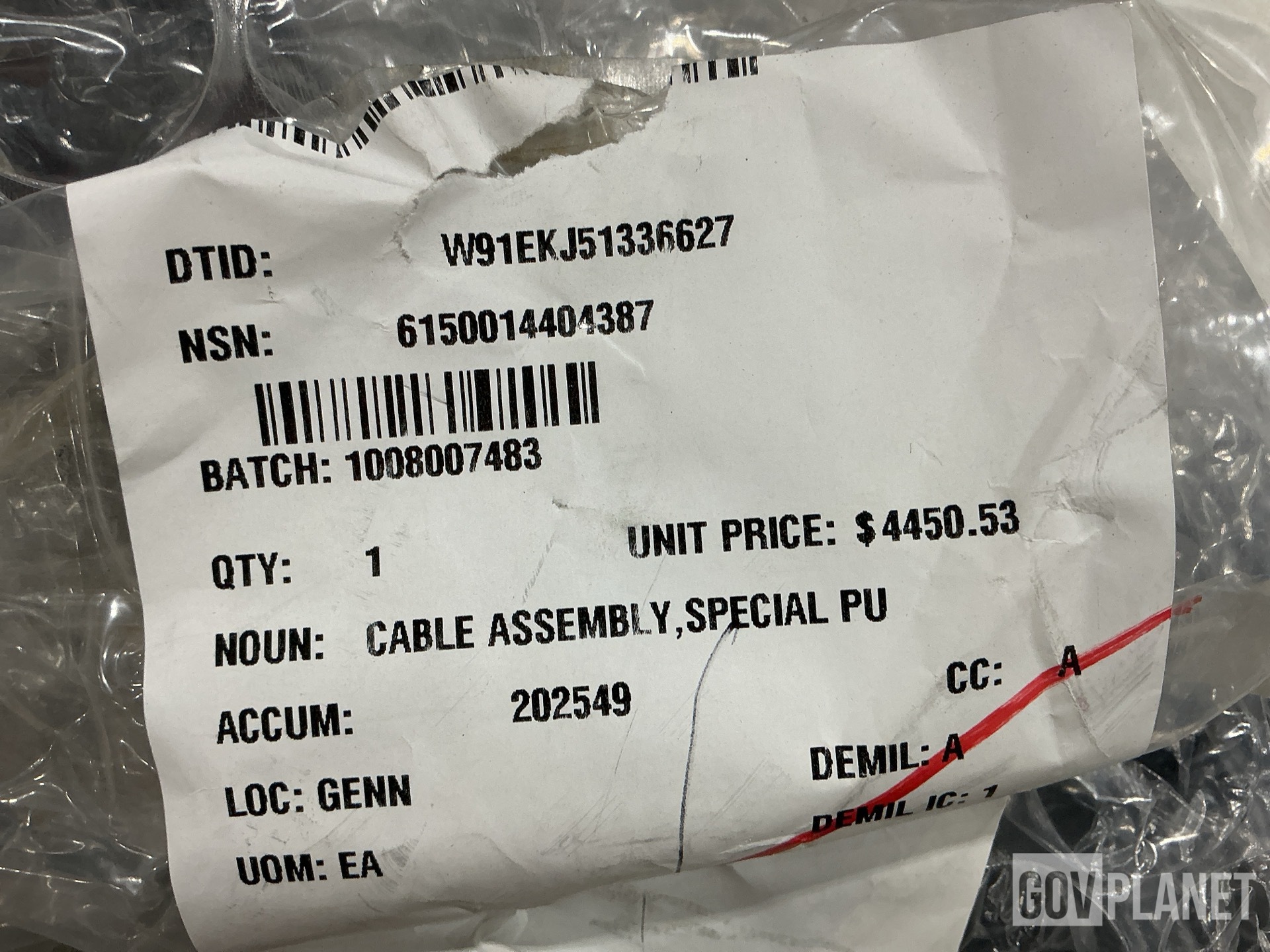 A F Technologies 12366239 Cable Assembly