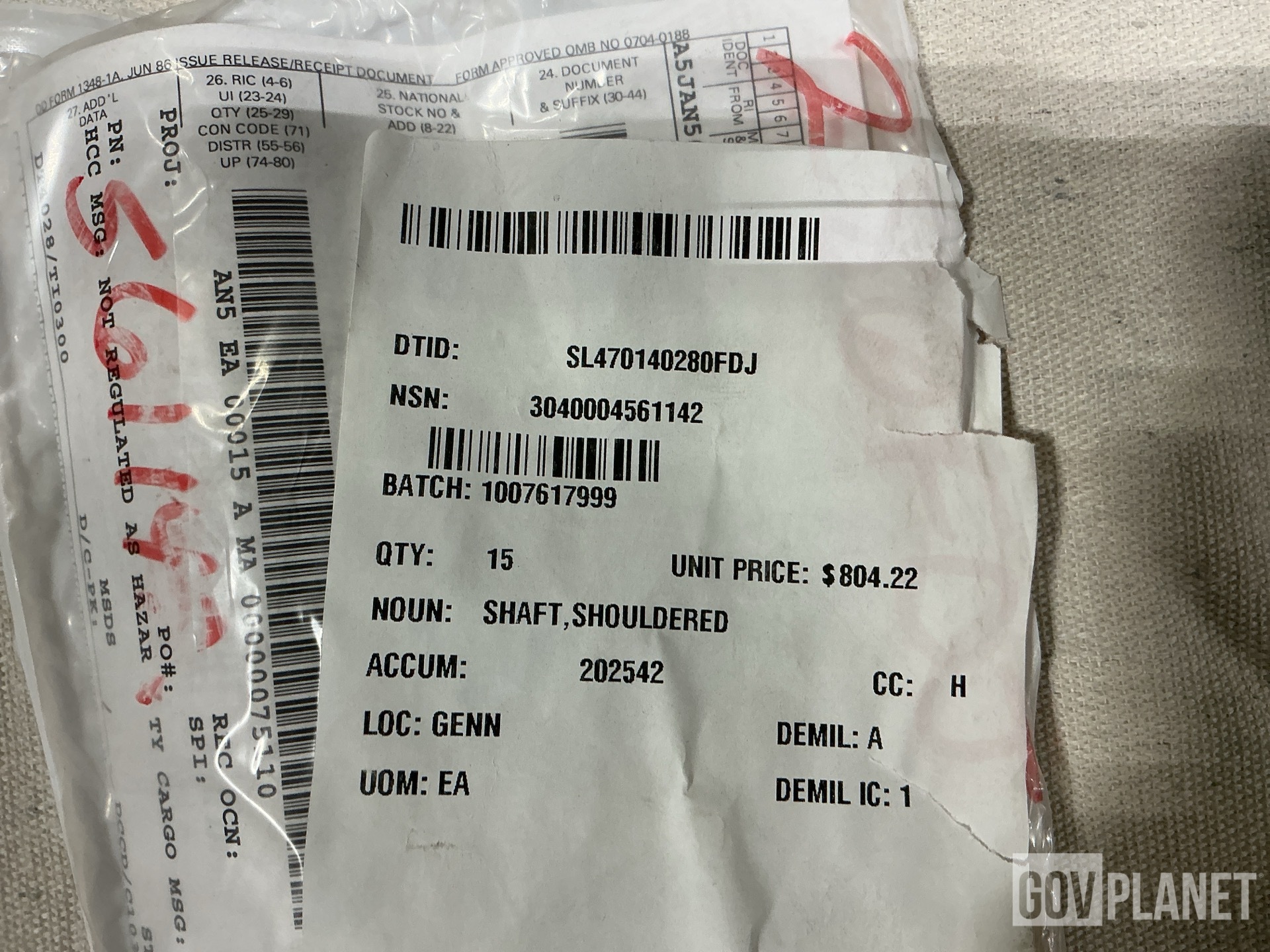 (15) Polytechnic 10935499 Shouldered Shafts