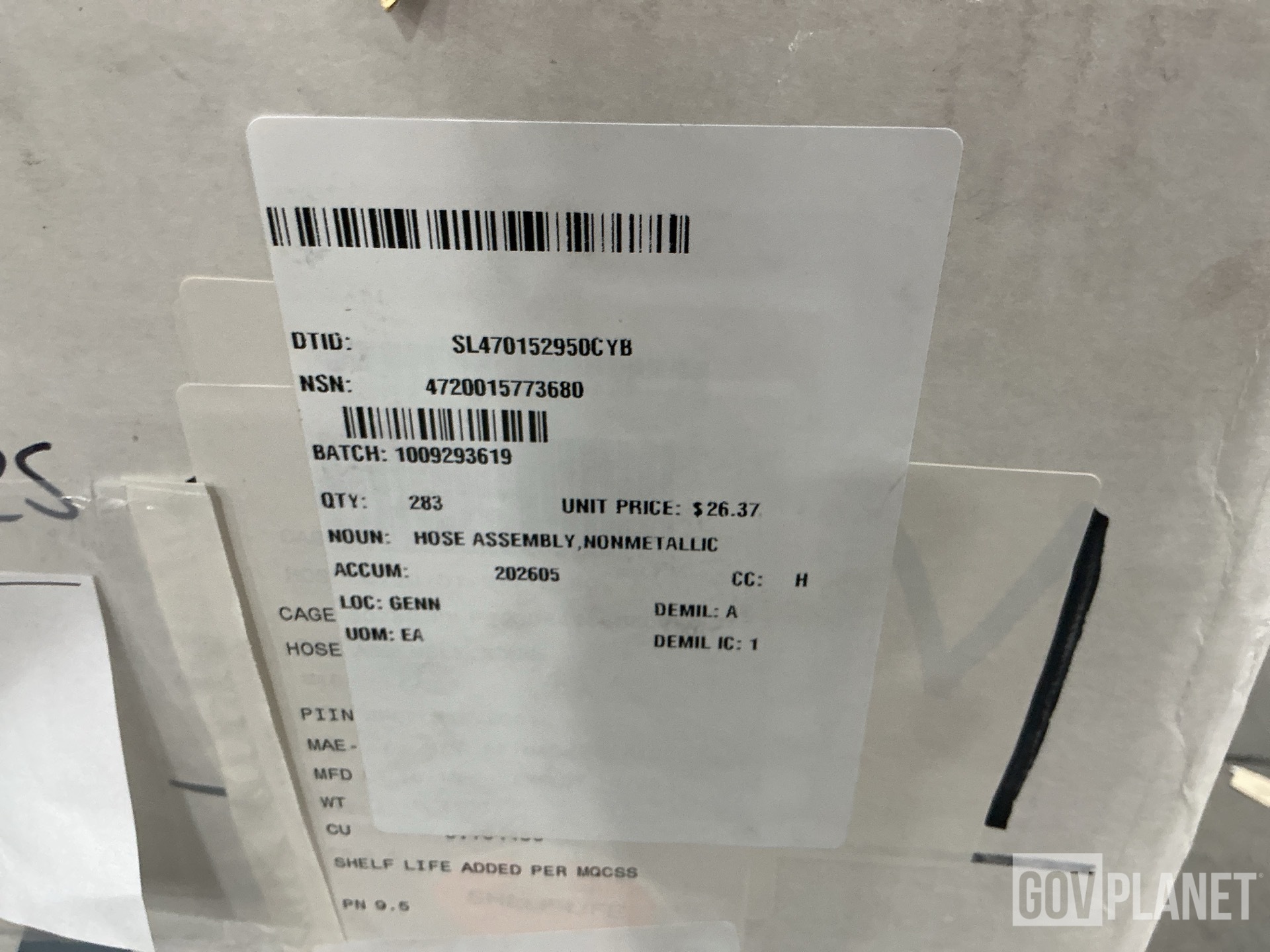 (280) Parker-Hannifin P2930641060606-49.5 Hose Assemblies