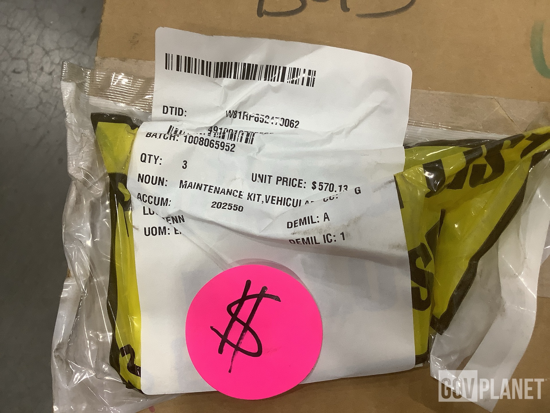 (3) Maintenance Kits, (1) Directional Control Linear Valve & Assorted Items