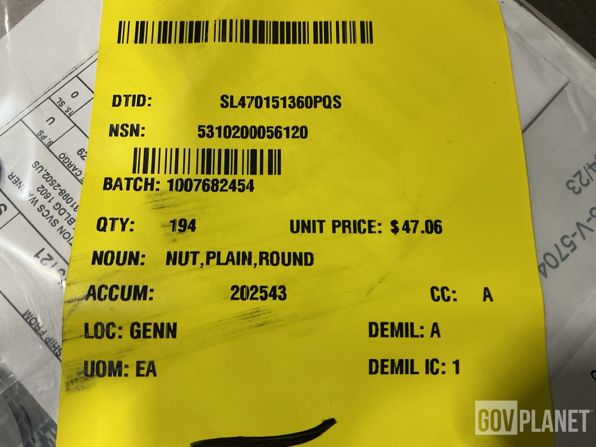 (194) Armatec Survivability AC10100-082 Plain Round Nuts