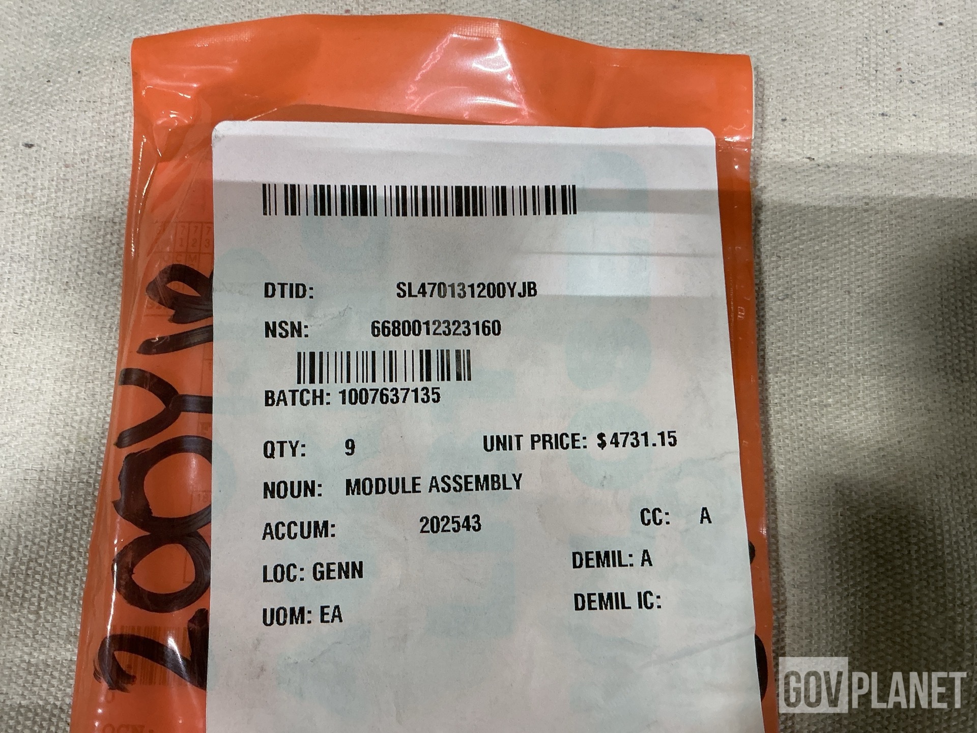 (9) McNab 17588 Module Assemblies