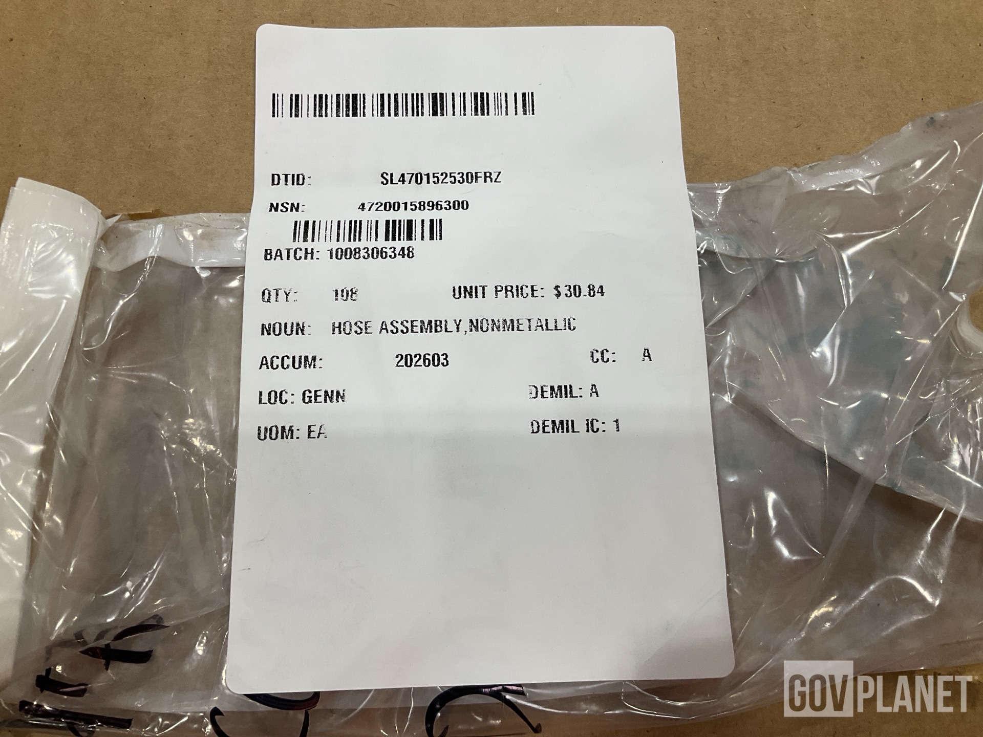 (108) Oshkosh 3899031 Metallic Hose Assemblies