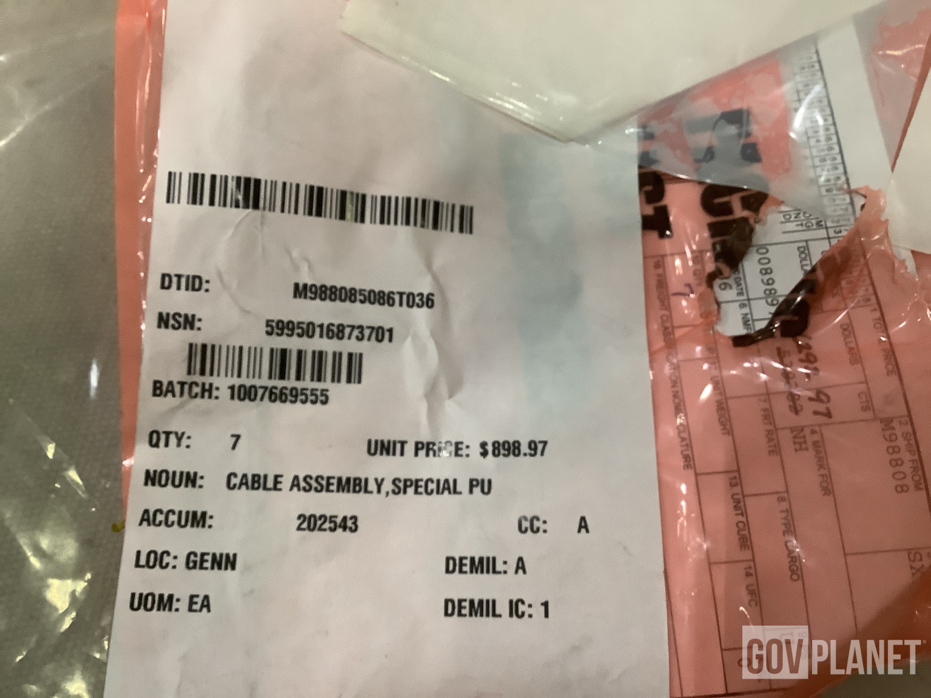 (7) 7014248 Cable Assemblies