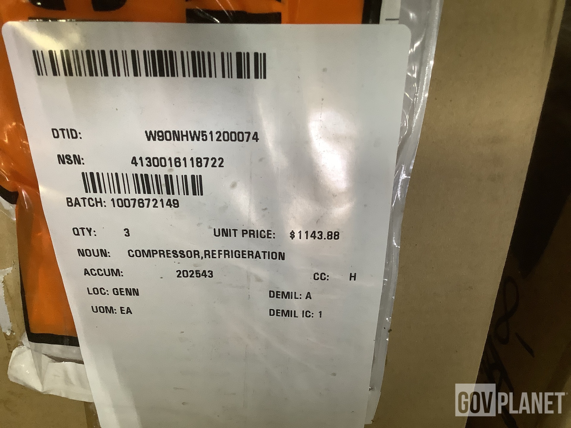 (3) AM General T915146B Refrigeration Compressors