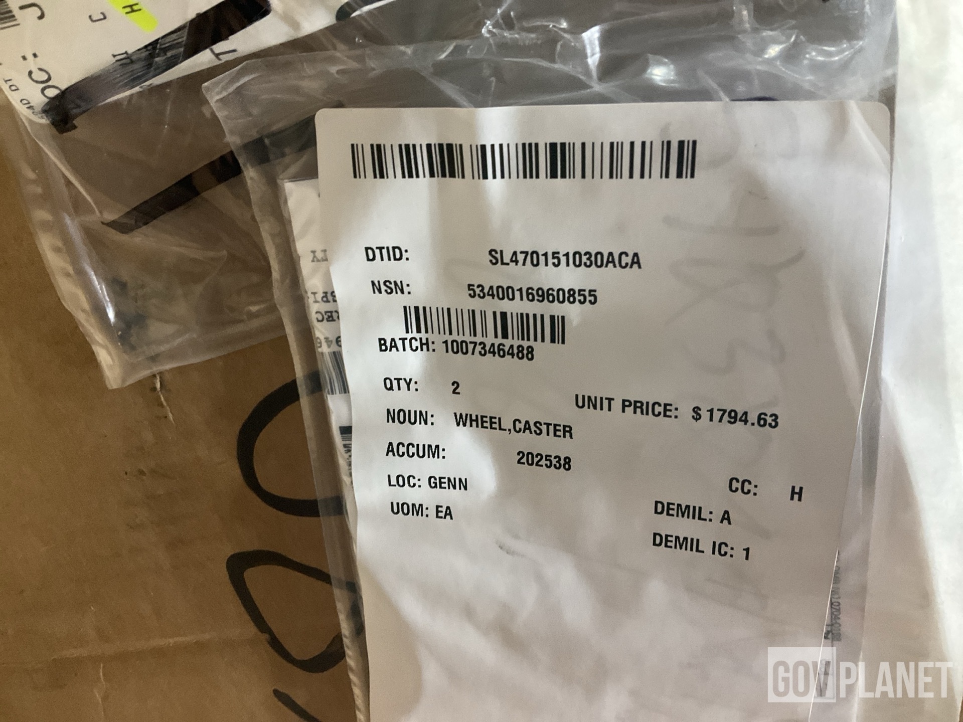 (2) MCT Industries RSTNA18008 Caster Wheels