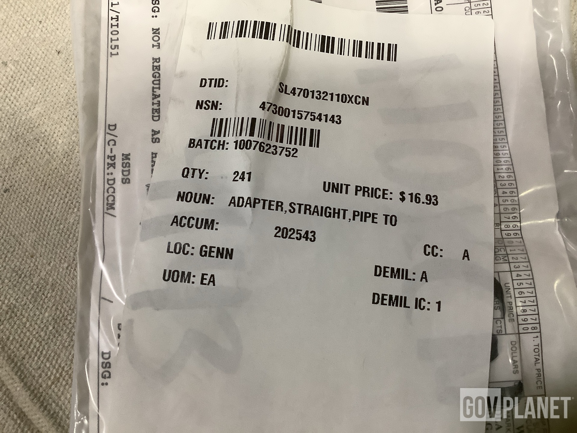 (241) Kampi Components 263868-005 Pipe to Hose Straight Adapters