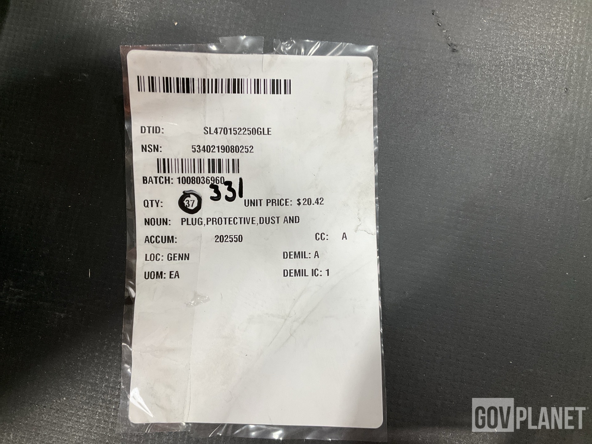 (331) ECI Defense 1250-K-1207S Dust & Moisture Seal Protective Plugs