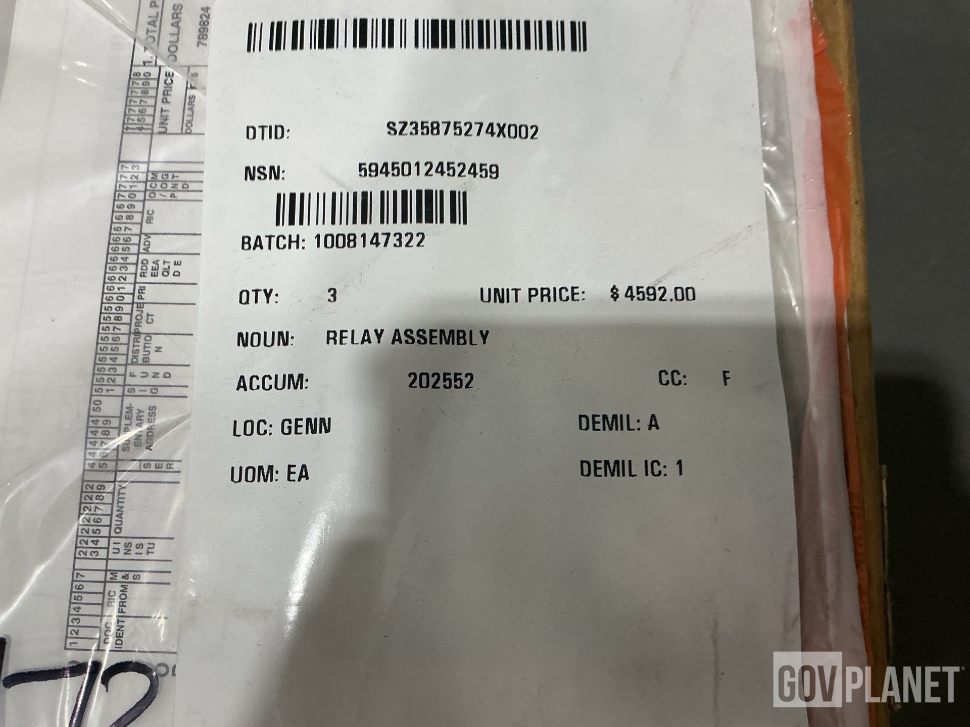 (3) 12343383 Relay Assemblies